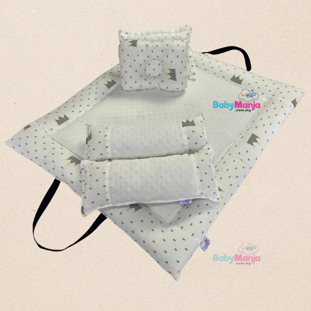 6 Comforter Travel Set Newborn - CT04 White Crown